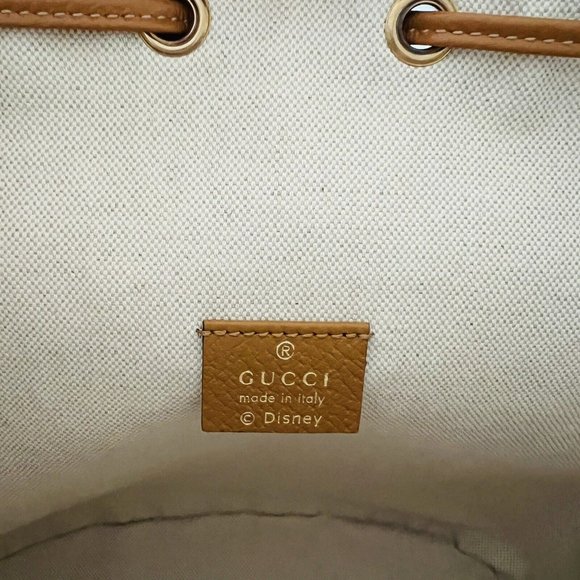 Gucci x Disney Mickey Mouse Print Canvas Leather Bucket Shoulder Bag NEW W DUSTB - Picture 8 of 9
